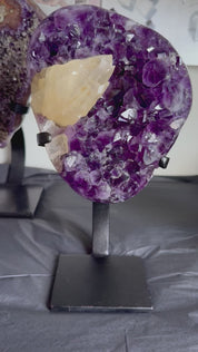 Amethyst w/ Calcite Geode on Stand 8.8lbs