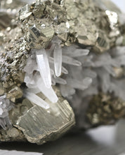 Rare Museum Grade 50lbs Pyrite w Clear Quartz Statement