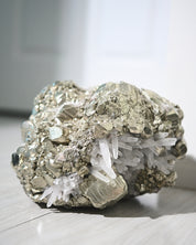 Rare Museum Grade 50lbs Pyrite w Clear Quartz Statement