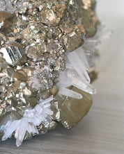 Rare Museum Grade 50lbs Pyrite w Clear Quartz Statement