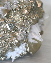 Rare Museum Grade 50lbs Pyrite w Clear Quartz Statement