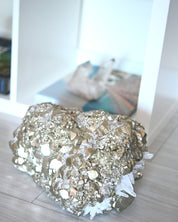 Rare Museum Grade 50lbs Pyrite w Clear Quartz Statement