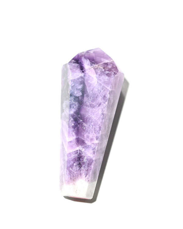 Trapiche Amethyst Point - rare lavender chevron amethyst crystal from Brazil