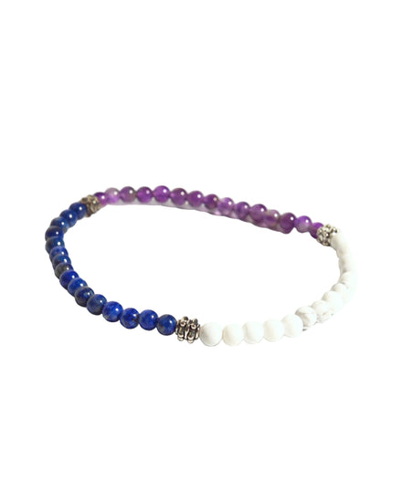 Calm + Clarity Bracelet - Amethyst - Lapis - Howlite — Sodalite crystal specimen