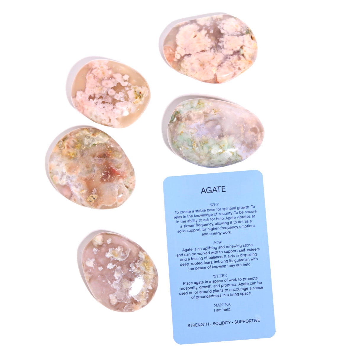 Flower Agate Palm Stone
