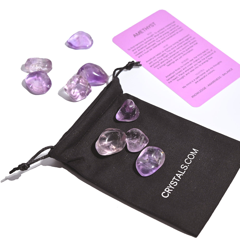 Amethyst tumbled Pouch
