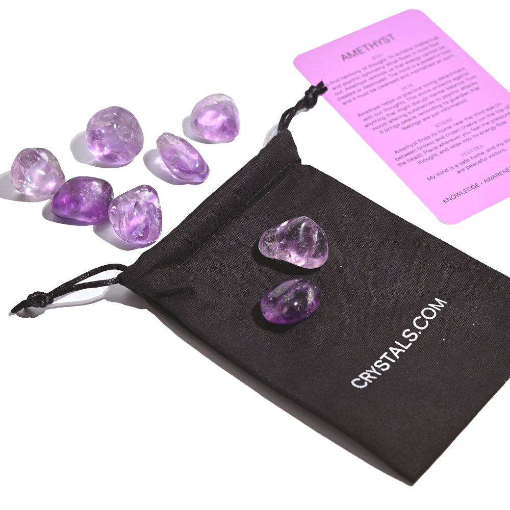 Amethyst tumbled Pouch