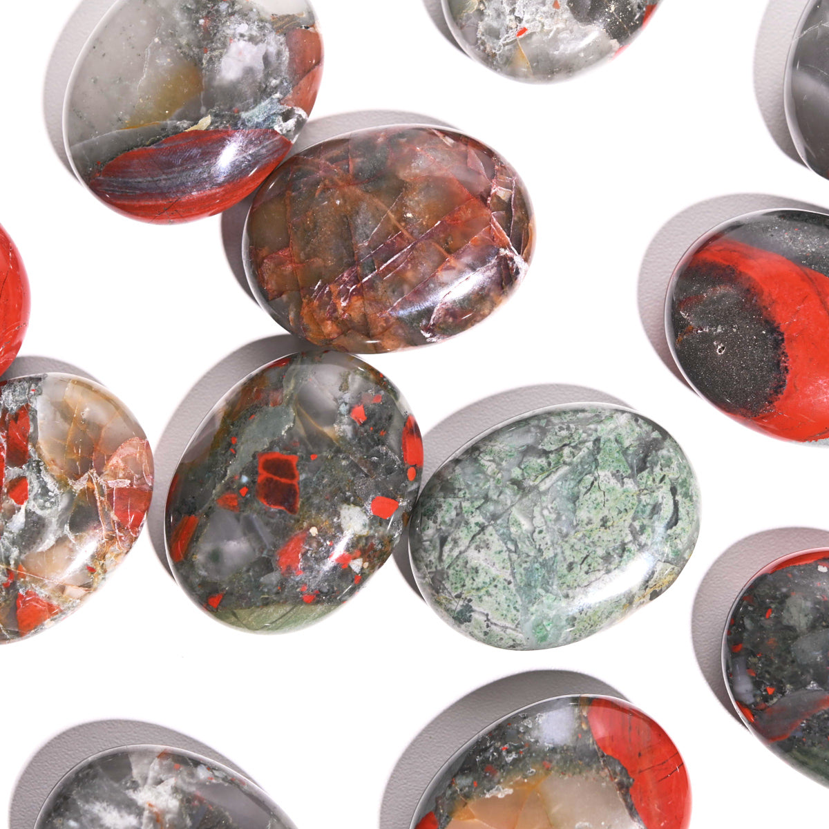 Bloodstone jasper palm stone