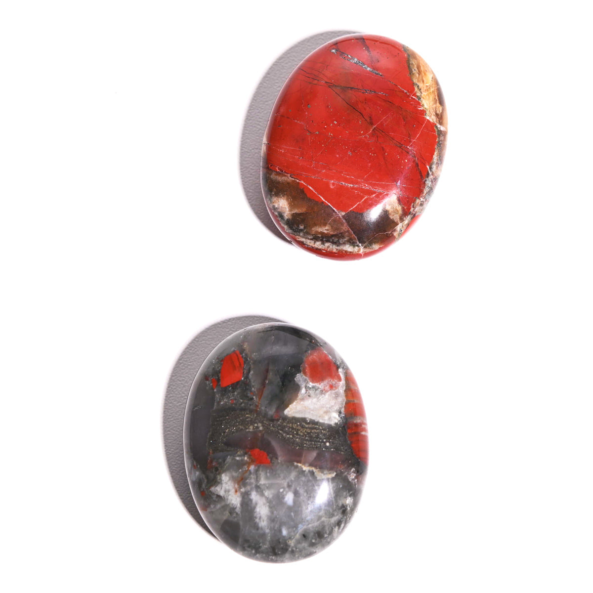 Bloodstone jasper palm stone