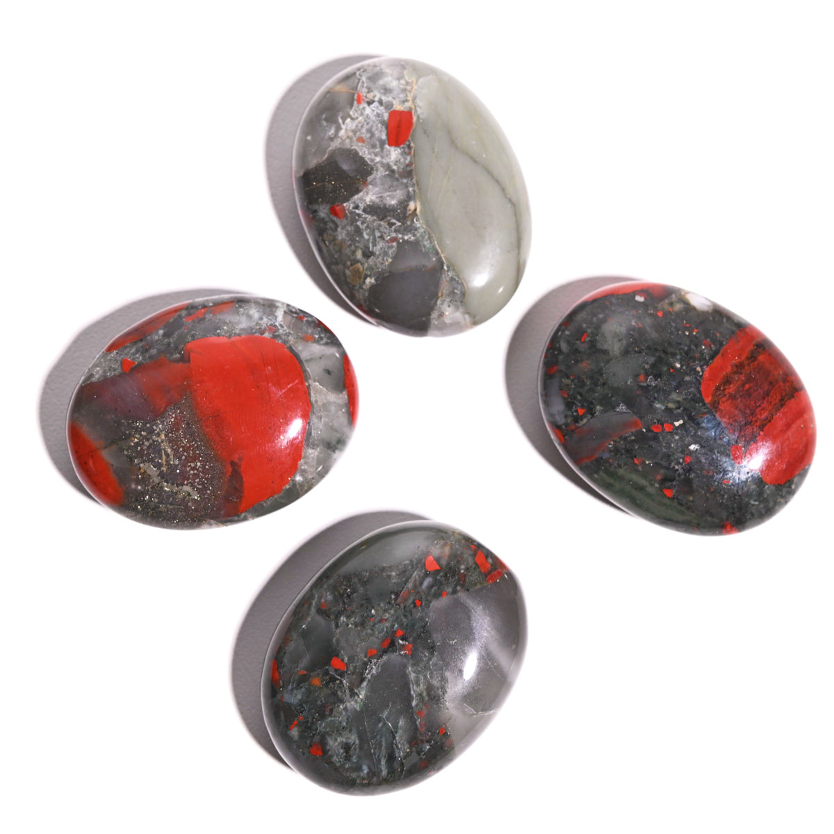 Bloodstone jasper palm stone