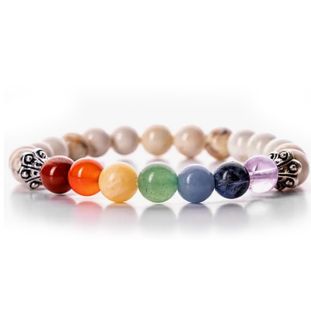CALM - Chakra balance Howlite Bracelet — Amethyst crystal specimen