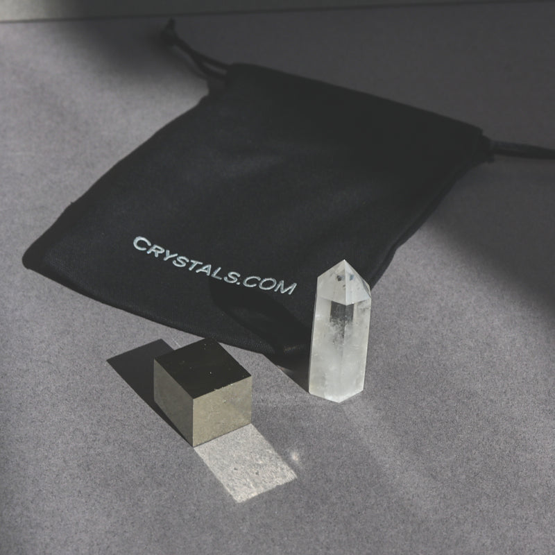 Manifest Pouch - Quartz / Pyrite Cube