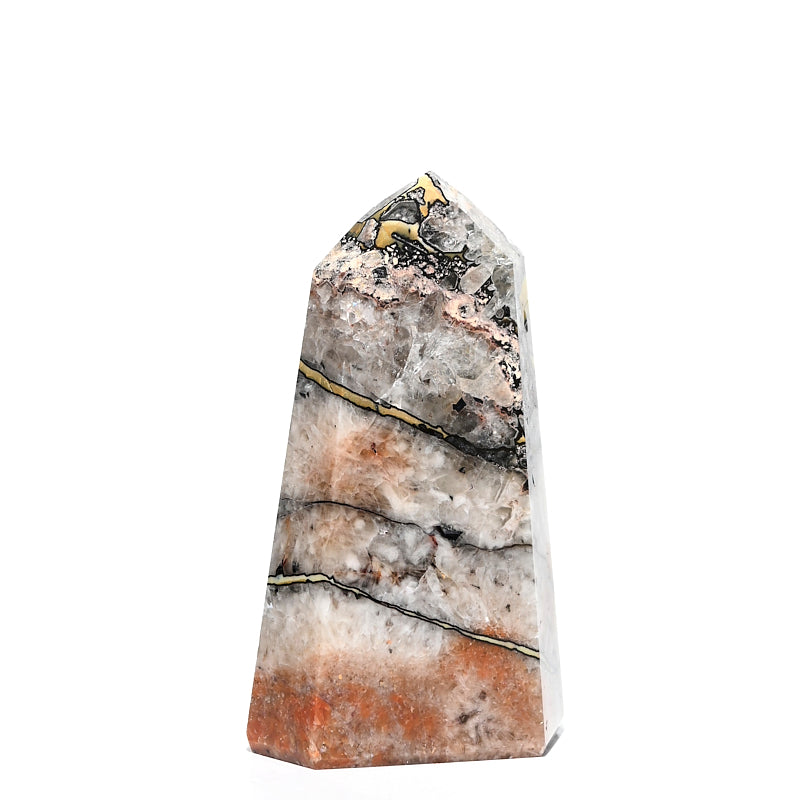 Mosaic Chalcedony Quartz Tower