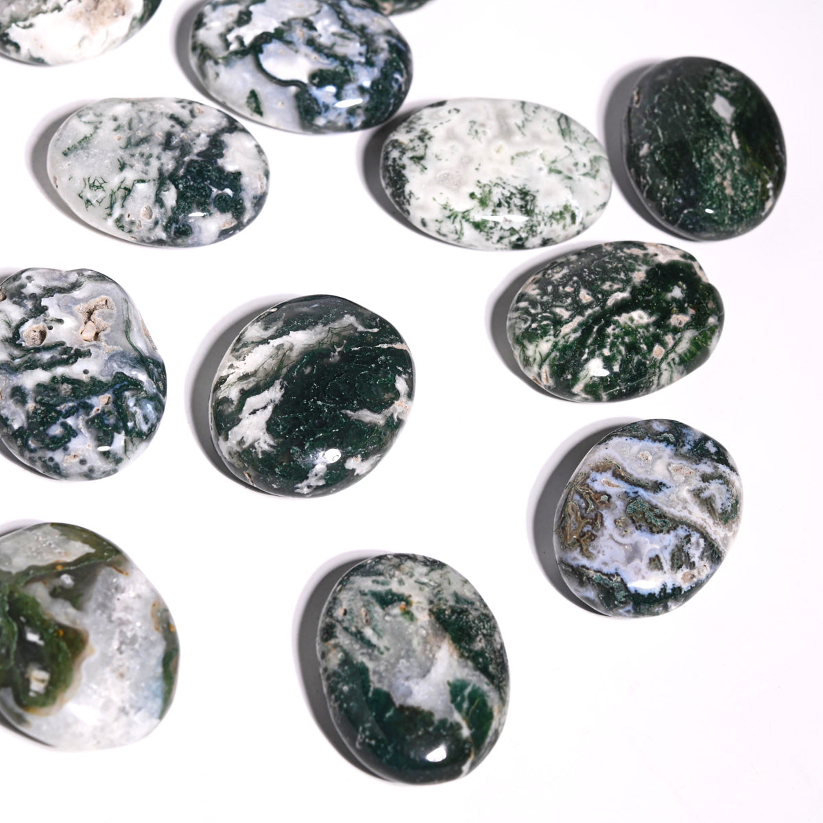 Green Moss Agate Palm