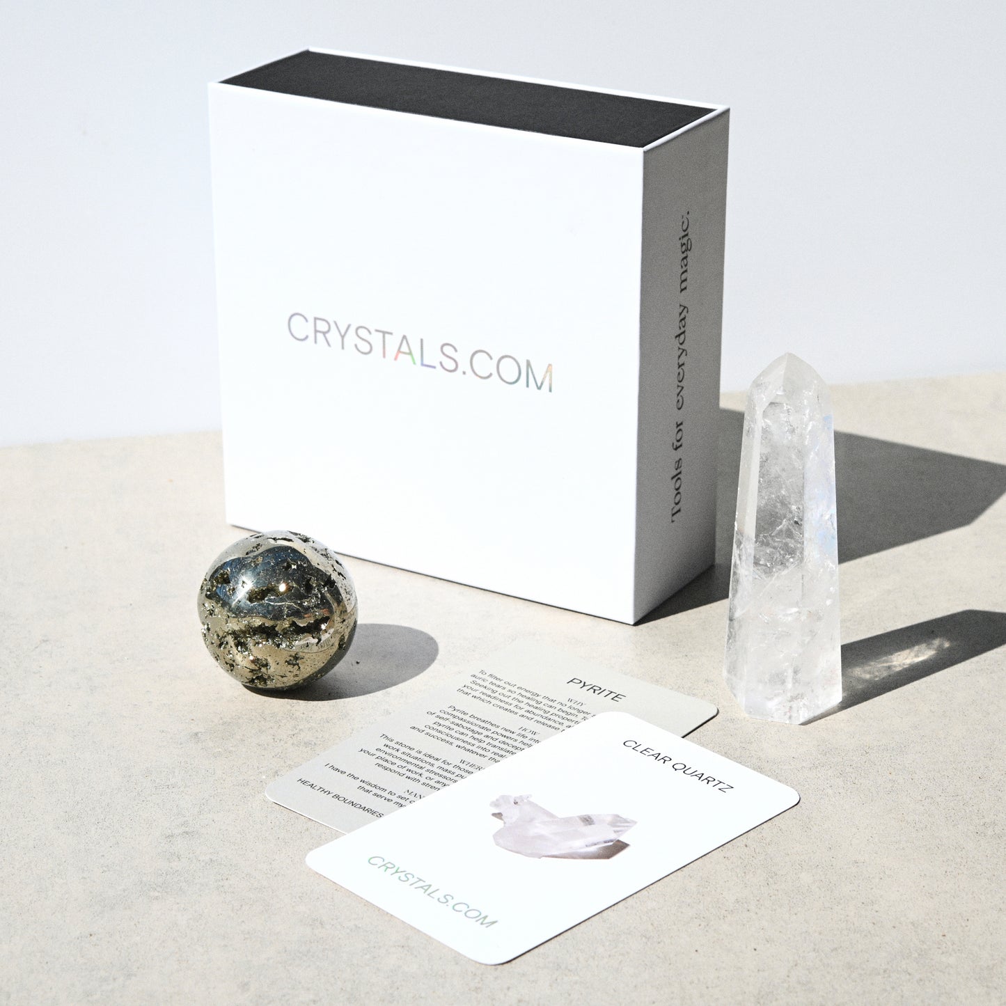 Power Pack - Laser Quartz Tower & Pyrite Sphere