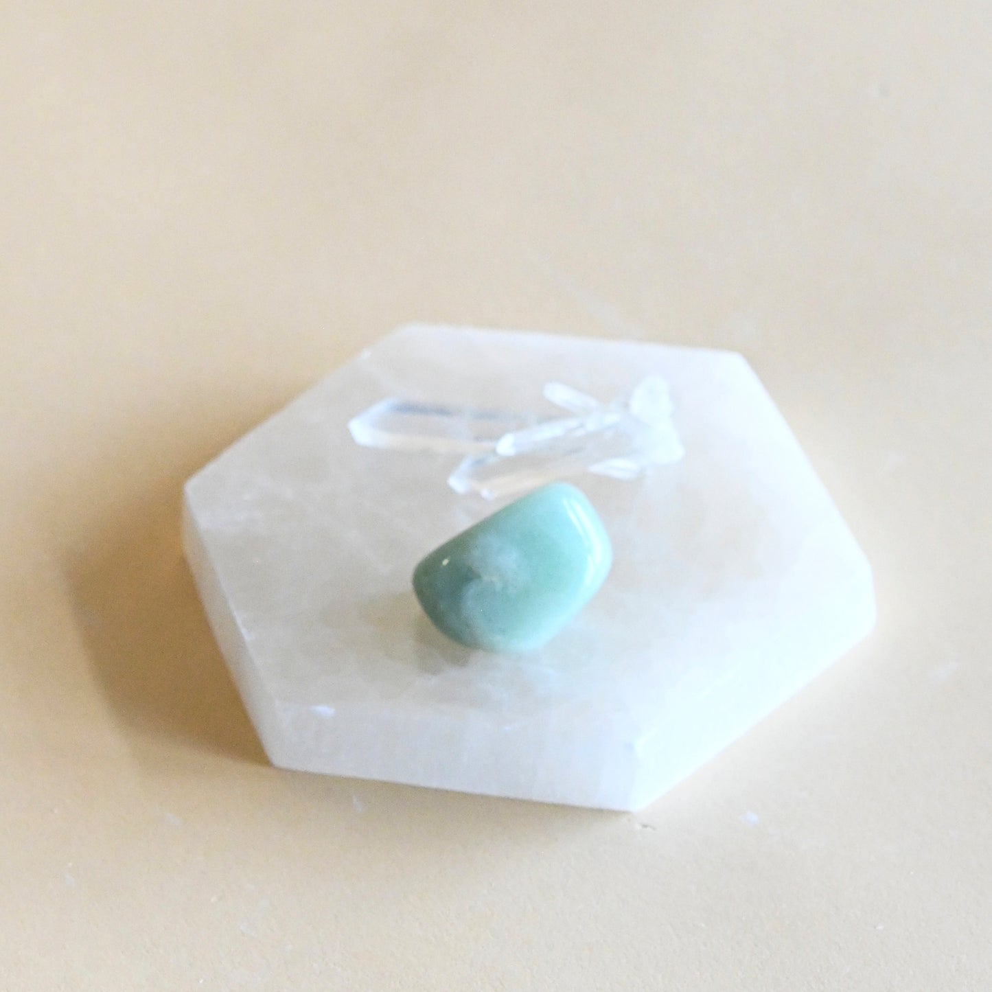 Selenite Hexagon Charging Plate