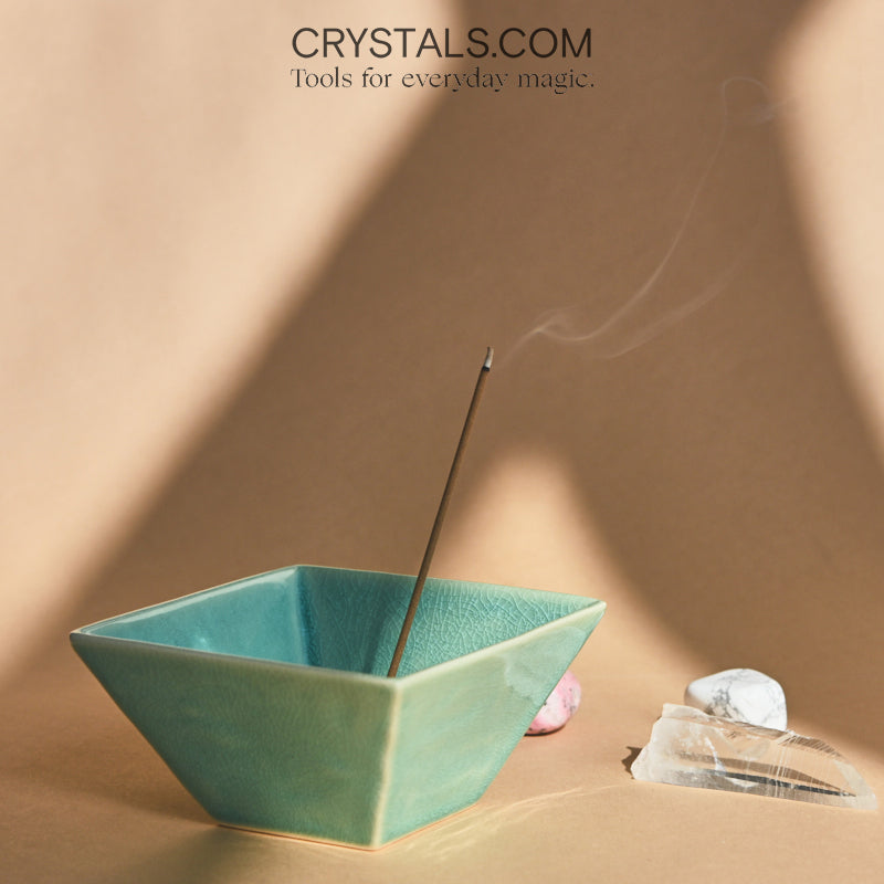 Green Ceramic Incense Dish