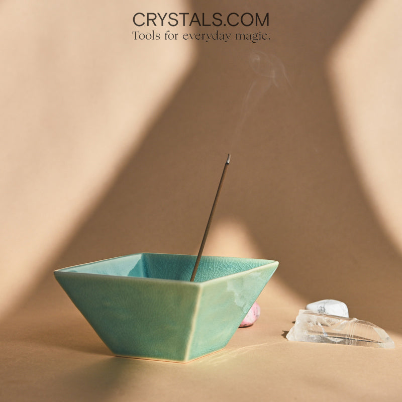 Green Ceramic Incense Dish