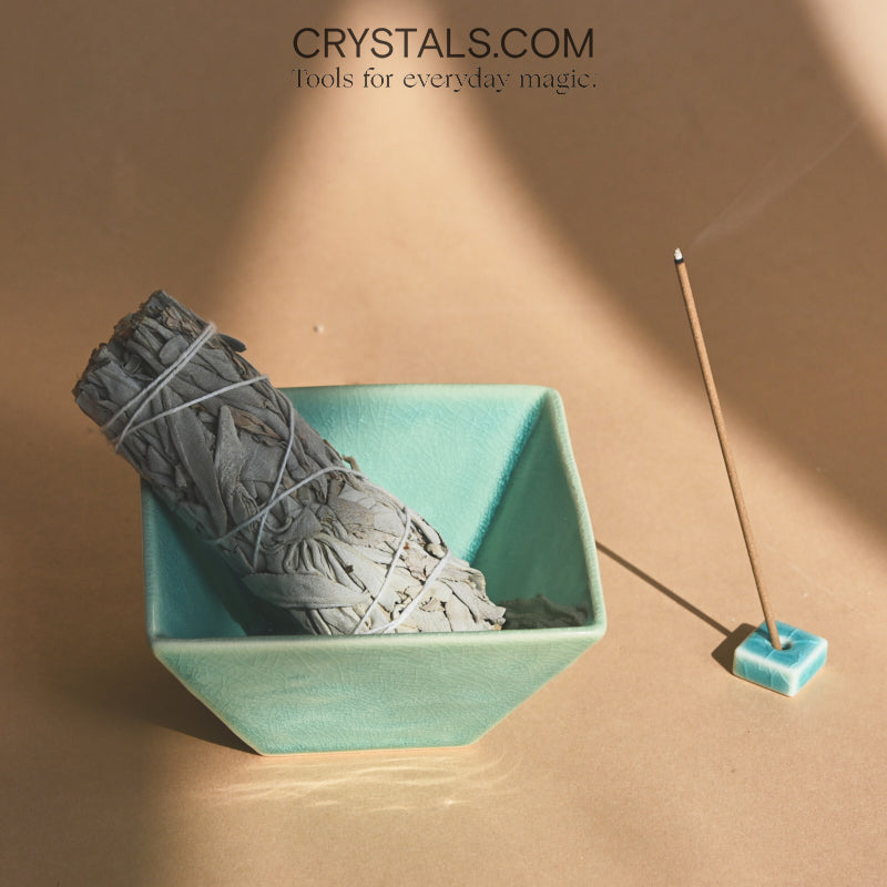 Green Ceramic Incense Dish