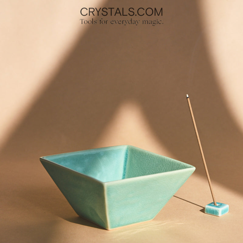 Green Ceramic Incense Dish