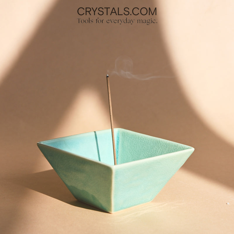 Green Ceramic Incense Dish