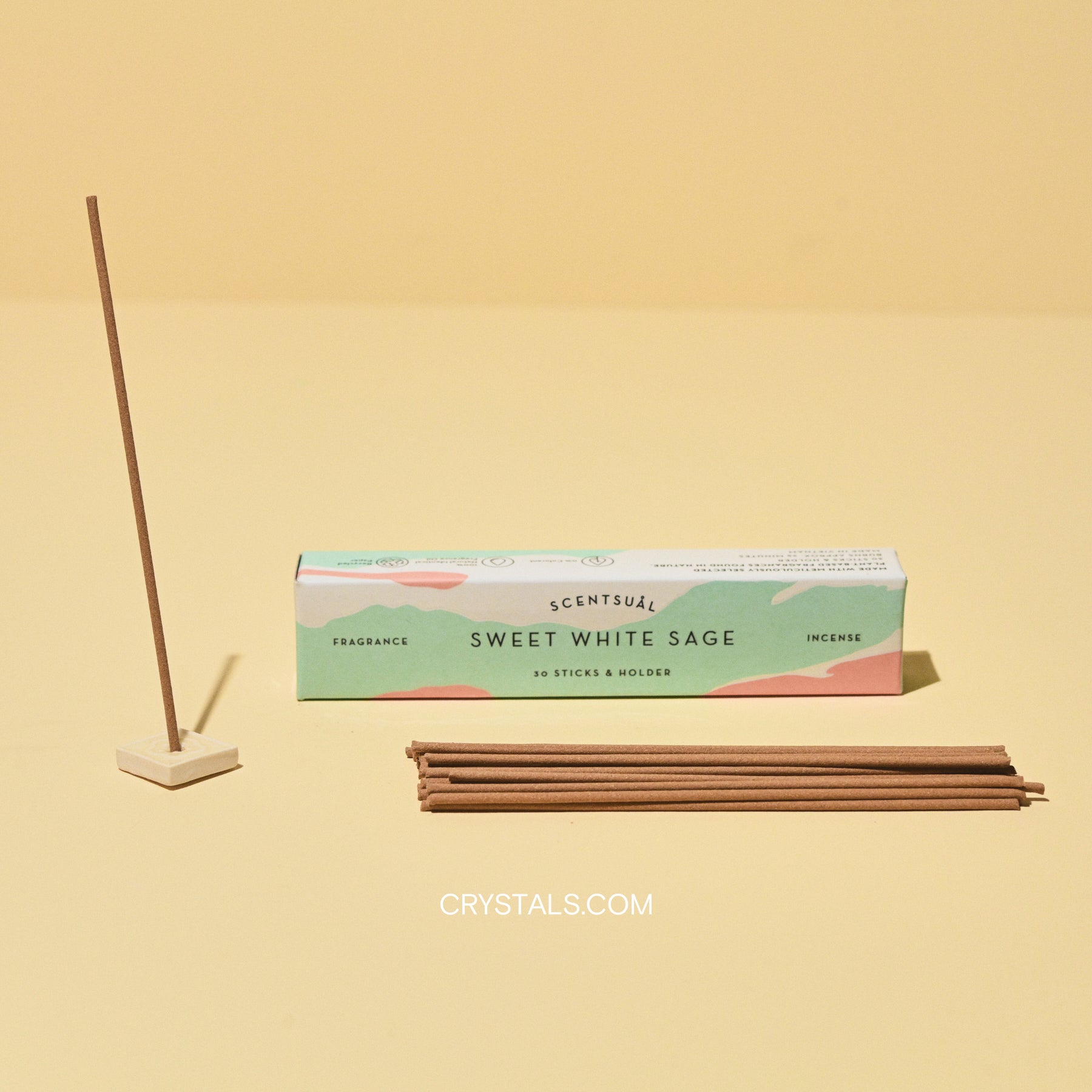 Sweet White Sage Incense -30 sticks w/ holder - SCENTSUAL
