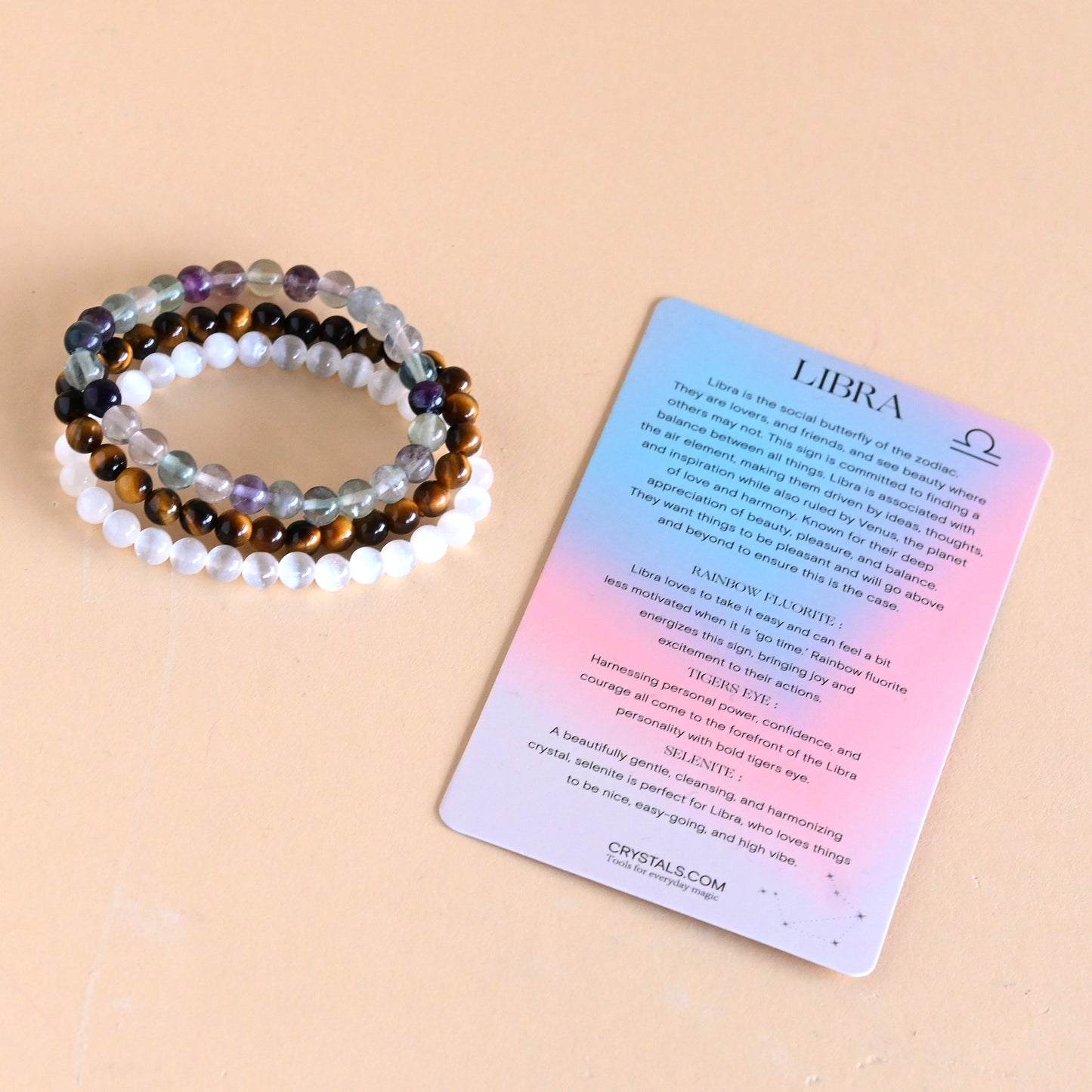 libra zodiac crystal bracelet