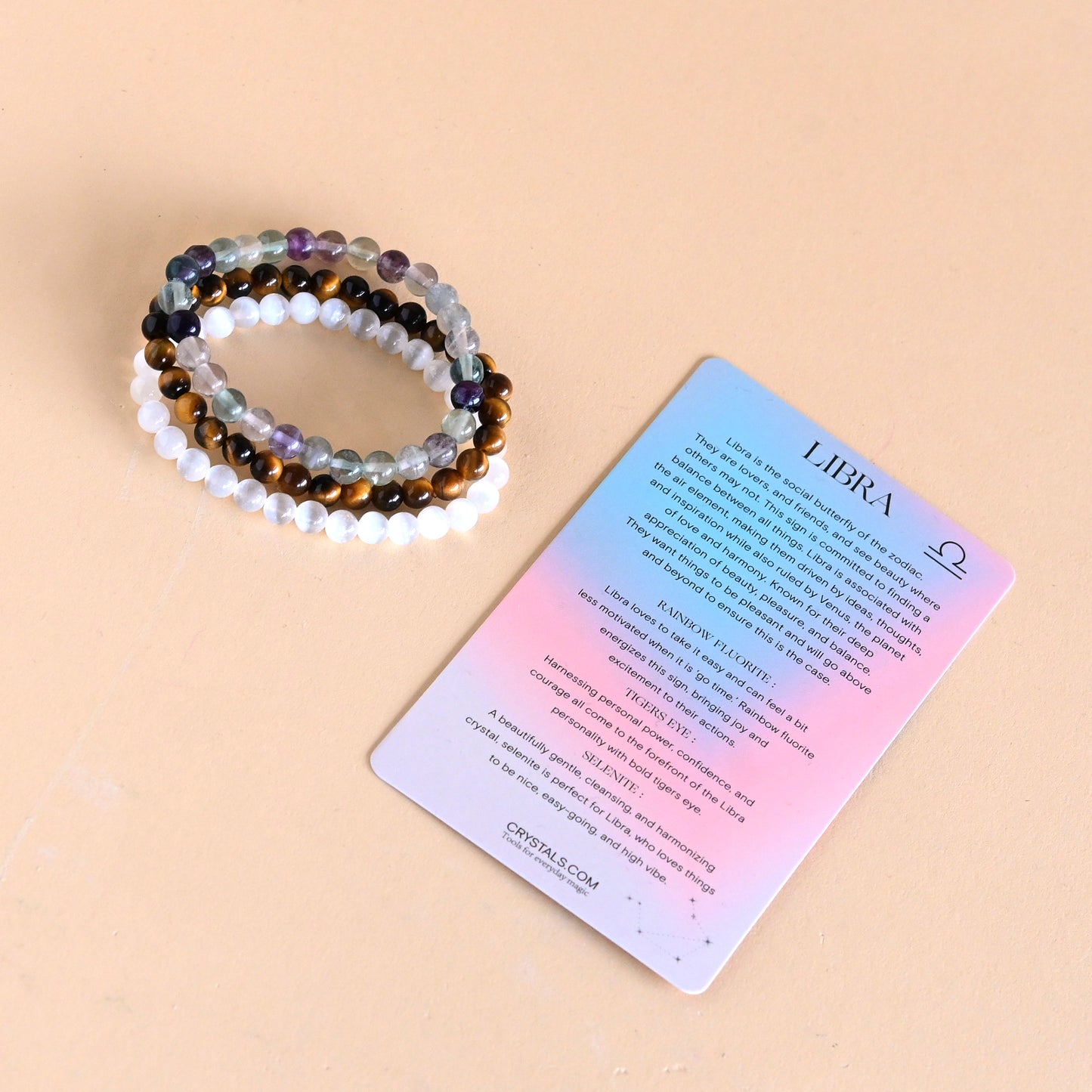 libra zodiac crystal bracelet