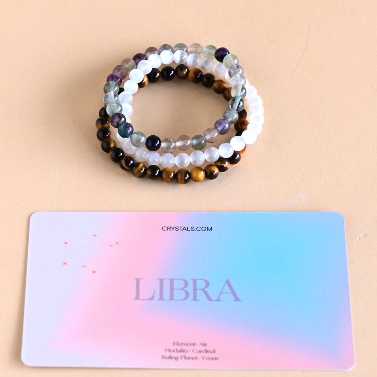 libra zodiac crystal bracelet