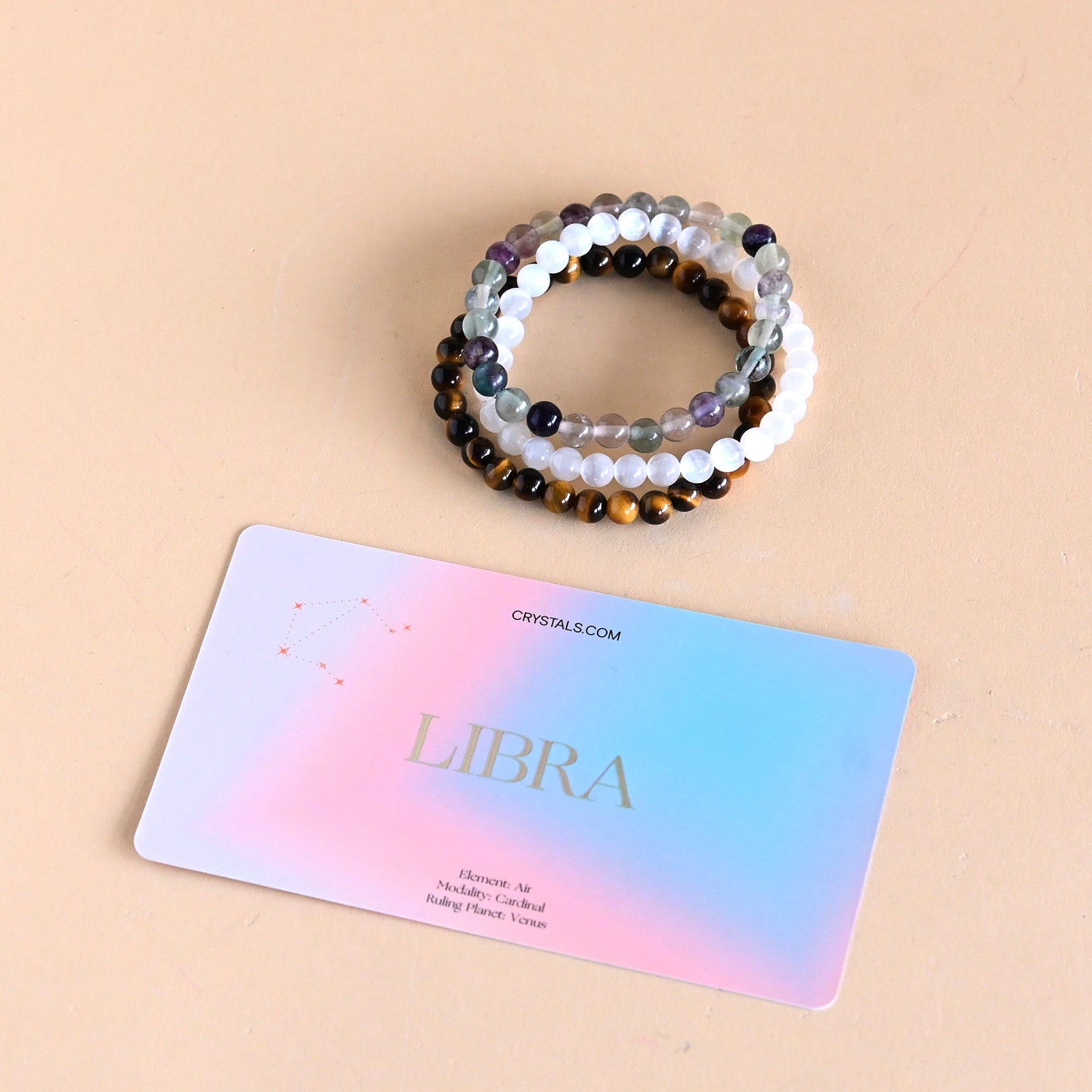libra zodiac crystal bracelet