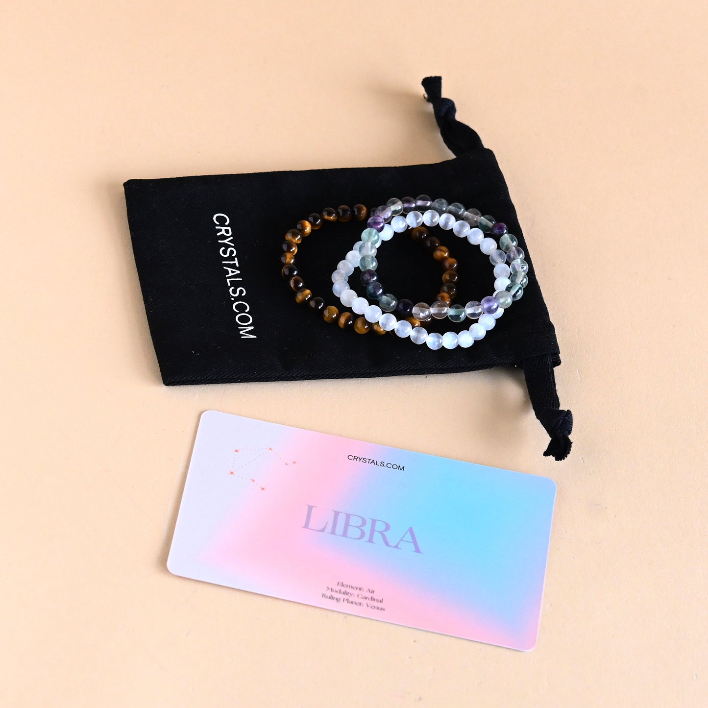 libra zodiac crystal bracelet