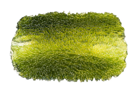 Genuine moldavite tektite with characteristic sculpted texture