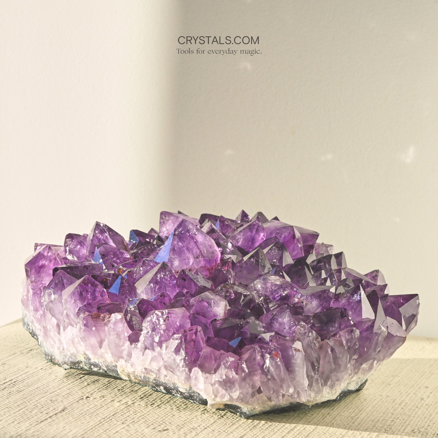 Natural amethyst crystal cluster from Brazil