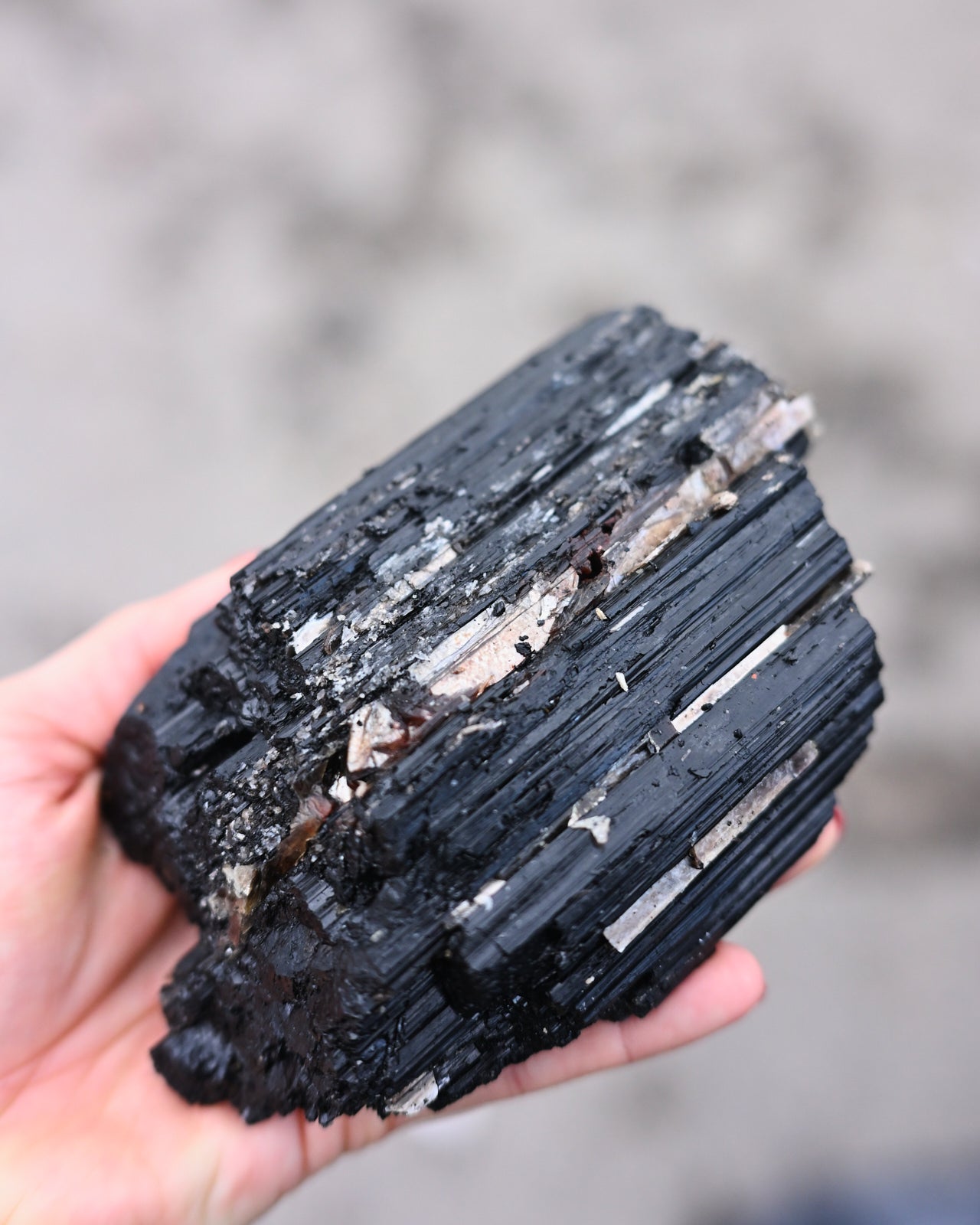Black tourmaline rough specimen from Brazil