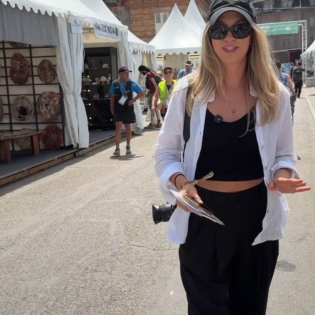 Walking the vendor tents at the Sainte-Marie-aux-Mines mineral show, June 2025