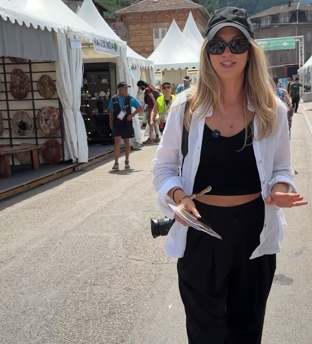 Walking the vendor tents at the Sainte-Marie-aux-Mines mineral show, June 2025