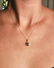 Peridot Silver  Necklace