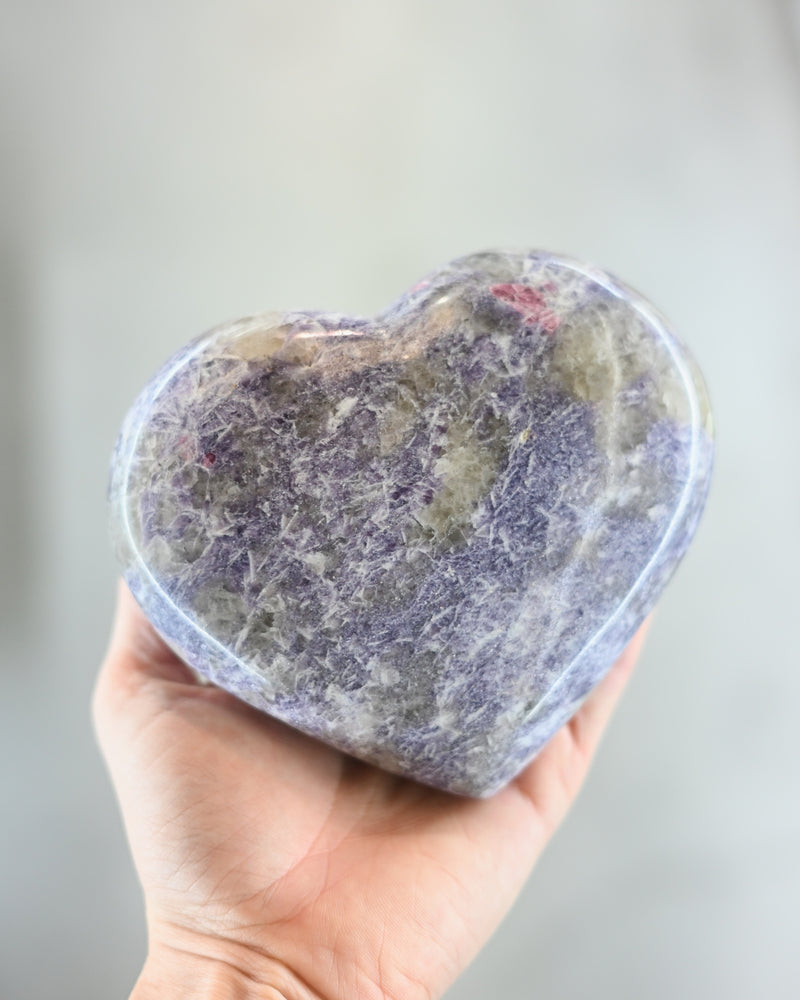 Lepidolite Heart Large