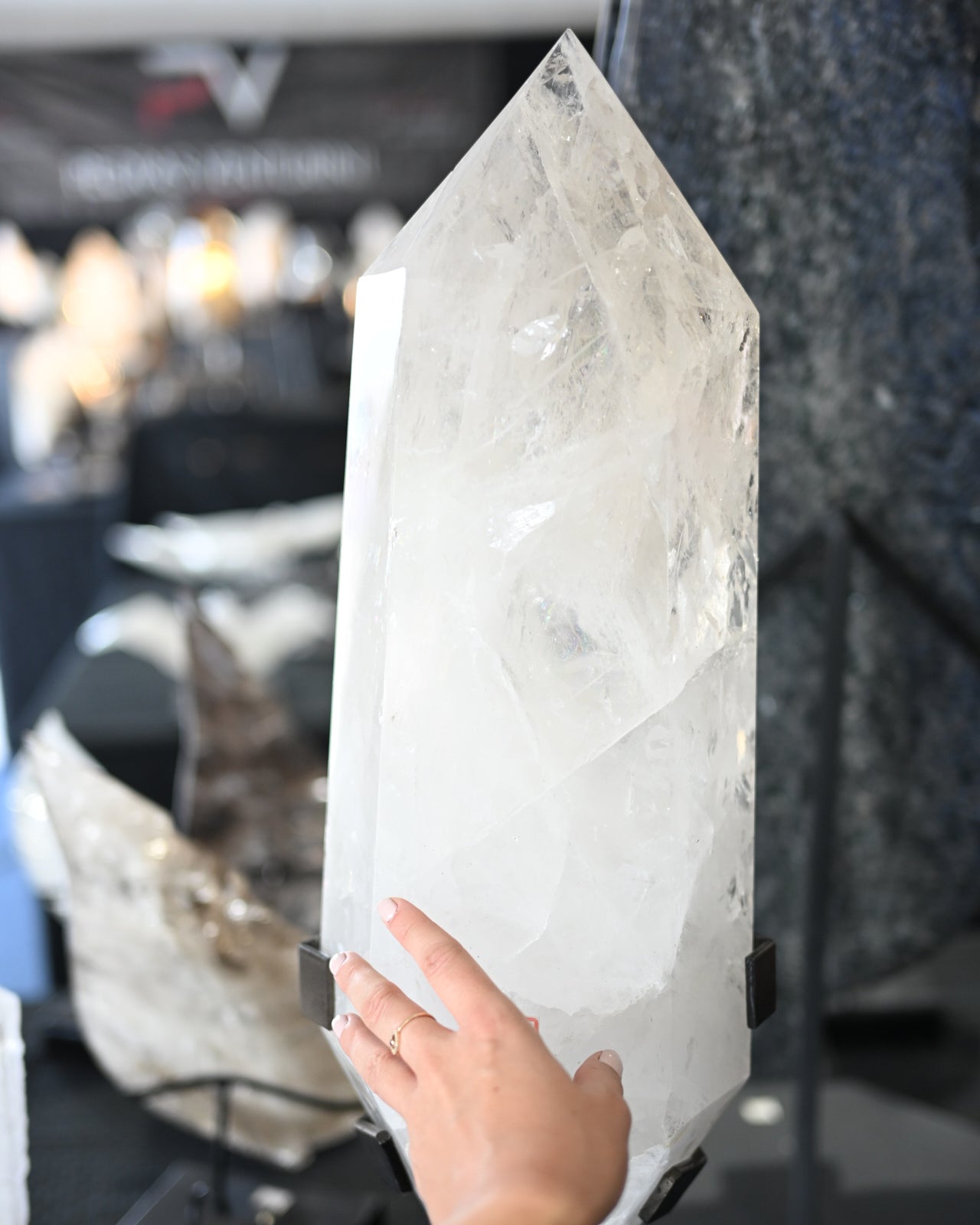 44lb XXL  Double-Terminated Quartz Point on Custom Stand