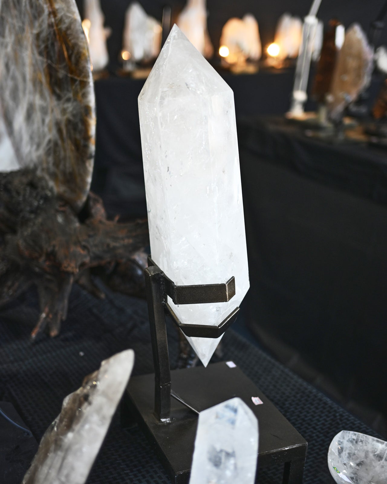 44lb XXL  Double-Terminated Quartz Point on Custom Stand