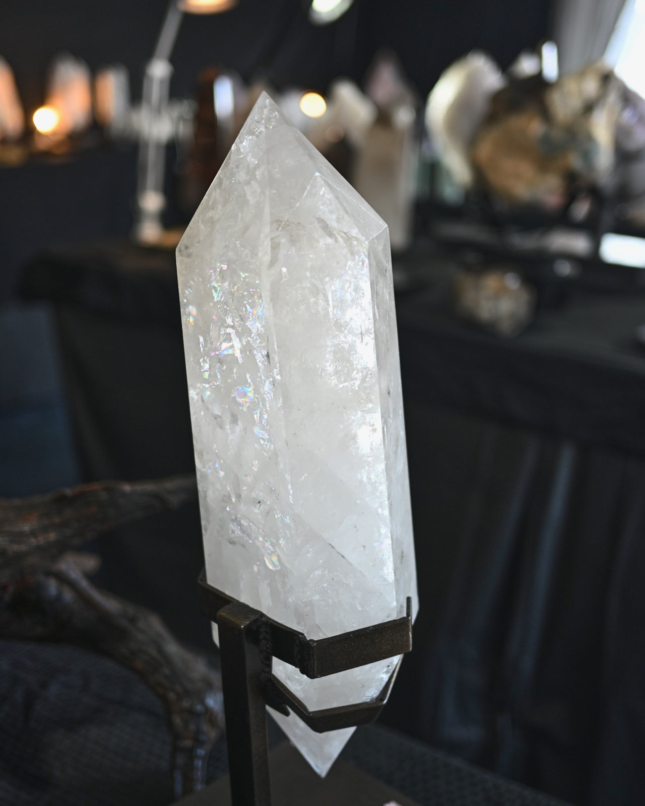 44lb XXL  Double-Terminated Quartz Point on Custom Stand