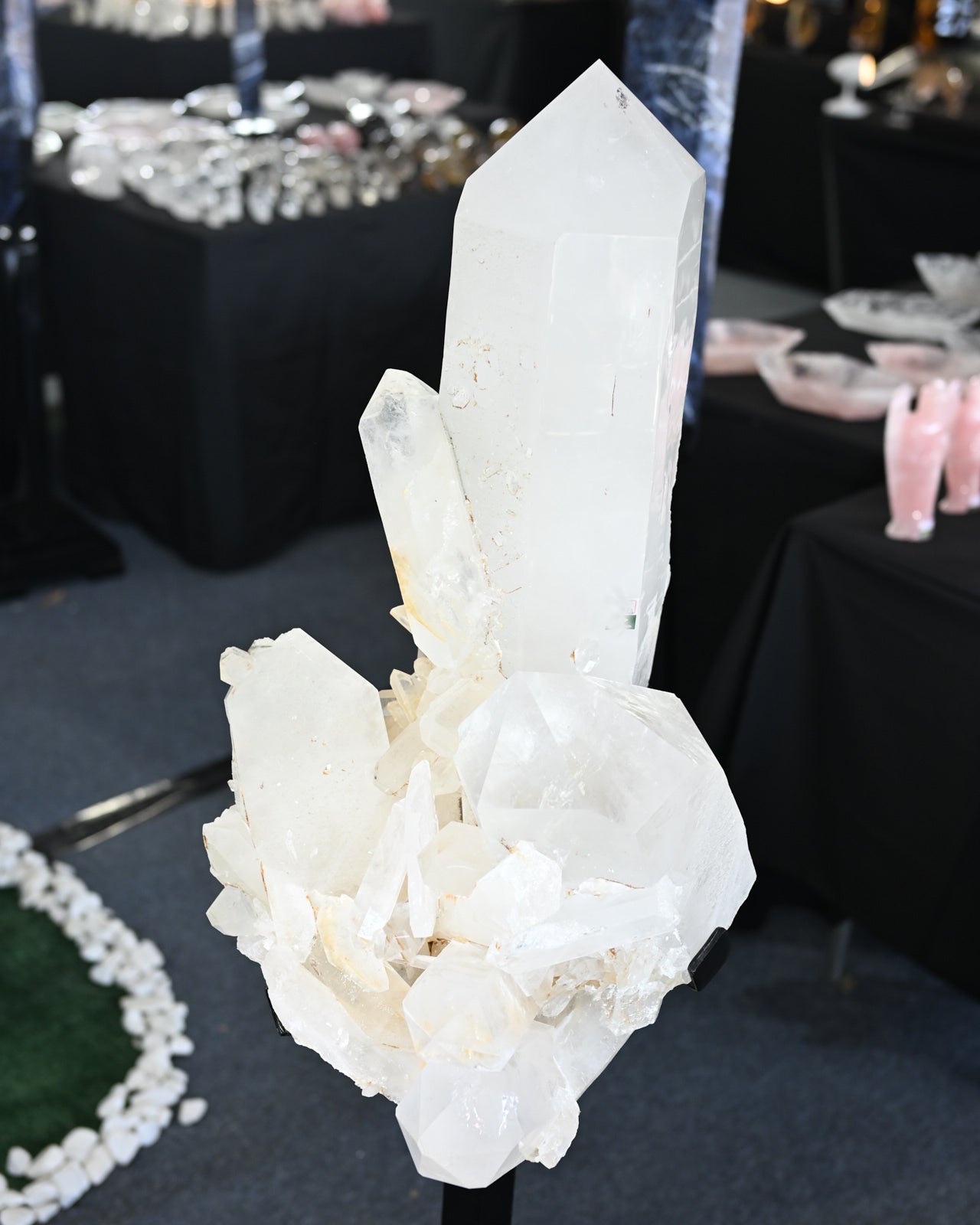 80lb Quartz Cluster ono Tall Stand