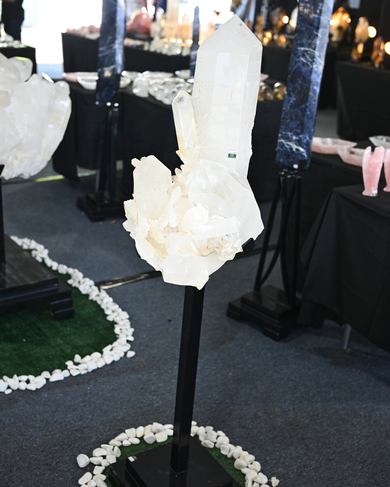 80lb Quartz Cluster ono Tall Stand