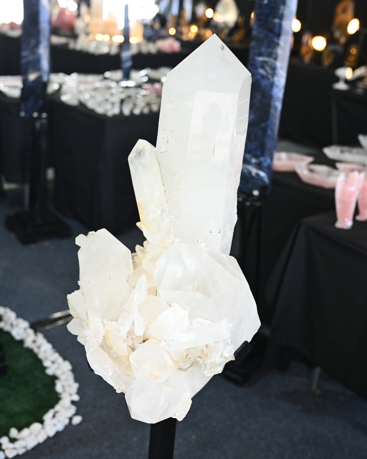 80lb Quartz Cluster ono Tall Stand