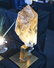 26lb statement citrine tower on stand - all natural