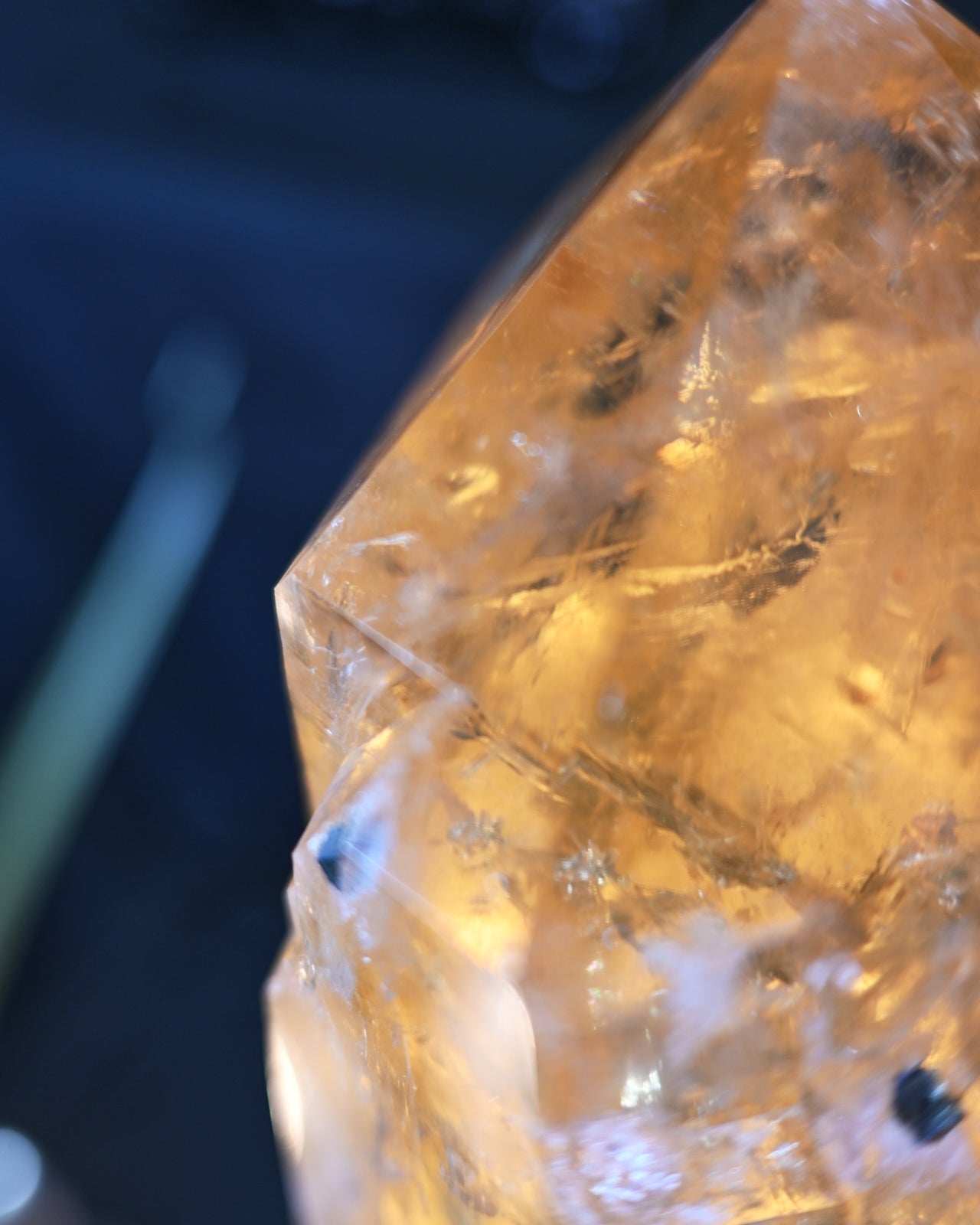26lb statement citrine tower on stand - all natural