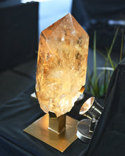 26lb statement citrine tower on stand - all natural