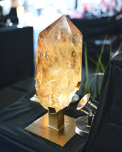 26lb statement citrine tower on stand - all natural
