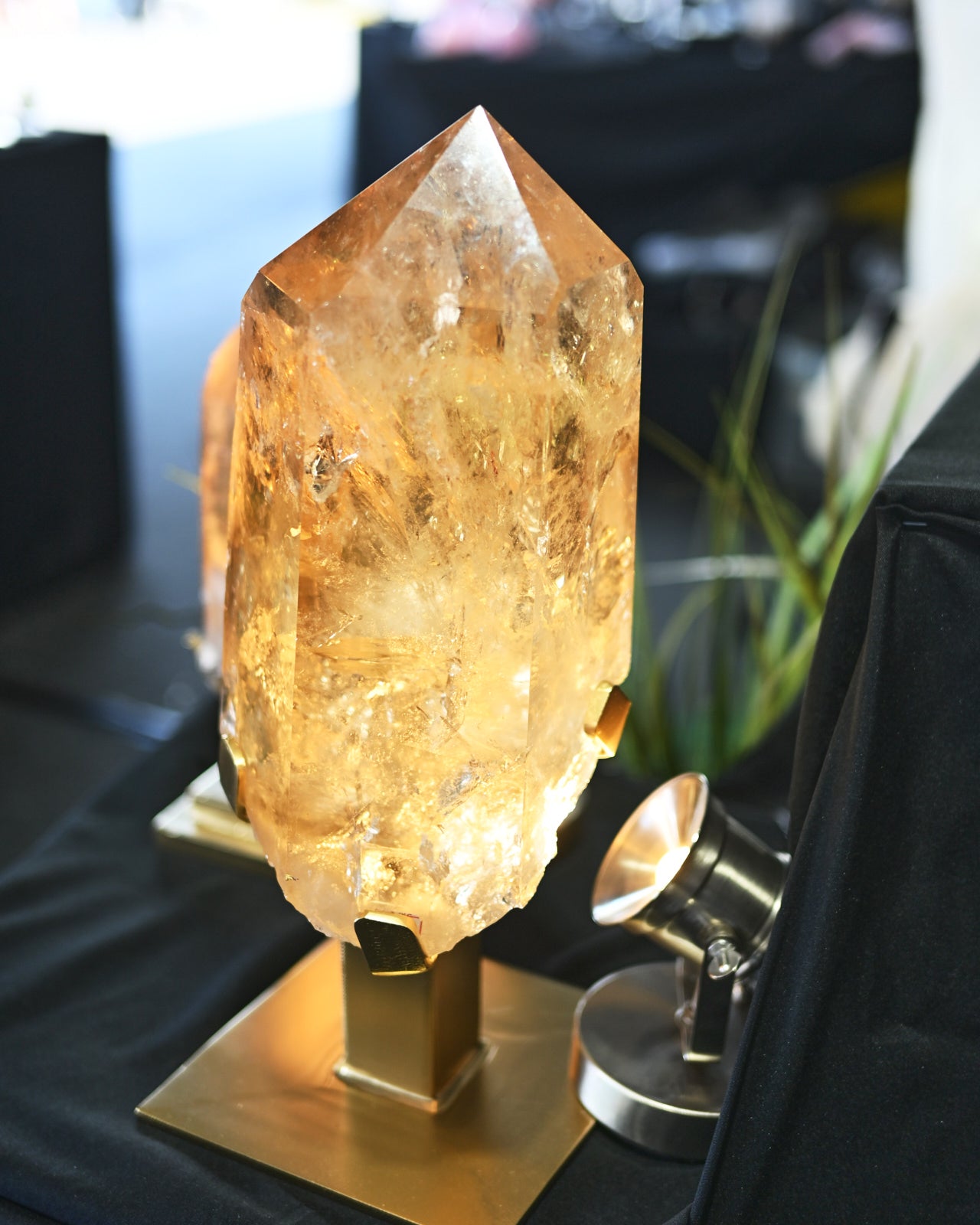 26lb statement citrine tower on stand - all natural