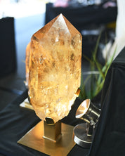26lb statement citrine tower on stand - all natural